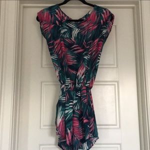 CARAMELA tropical palm tree romper